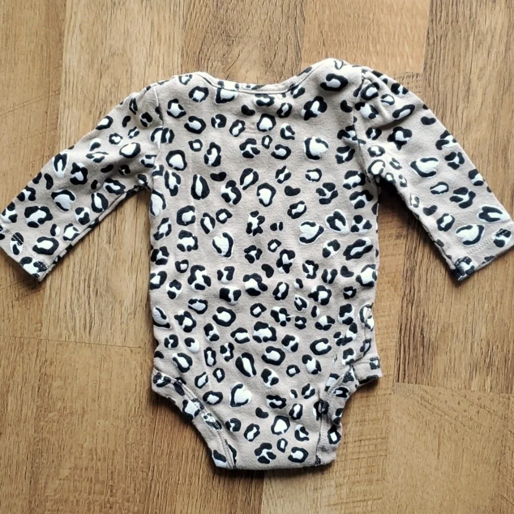 4‎ Piece Girls Animal Love- Cat footie, 2 Cheetah onesies, Monkey Jumper 6M